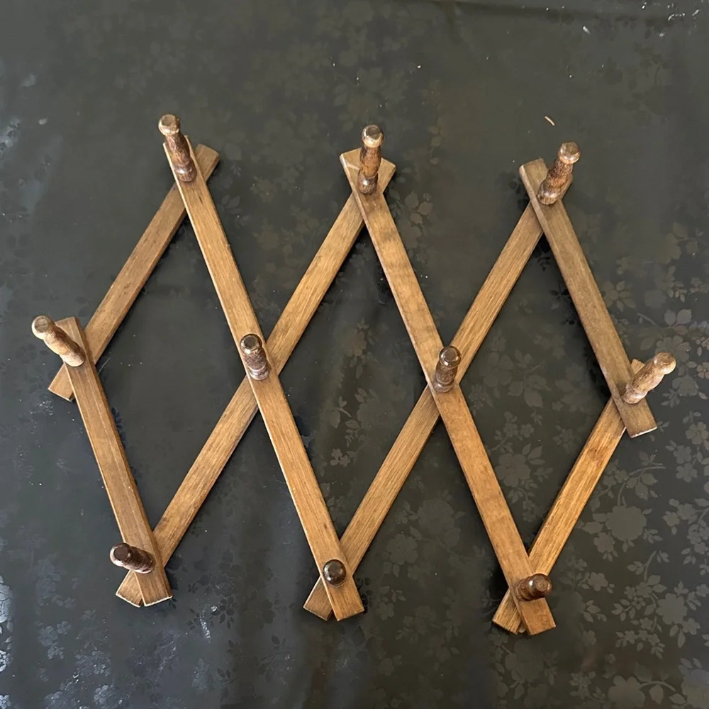 Vintage Wooden Accordion Rack